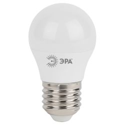 Лампа светодиодная ЭРА STD LED P45-7W-840-E27 7Вт шар нейтральный белый свет Е27 | Лампы cветодиодные Шар (G/P)