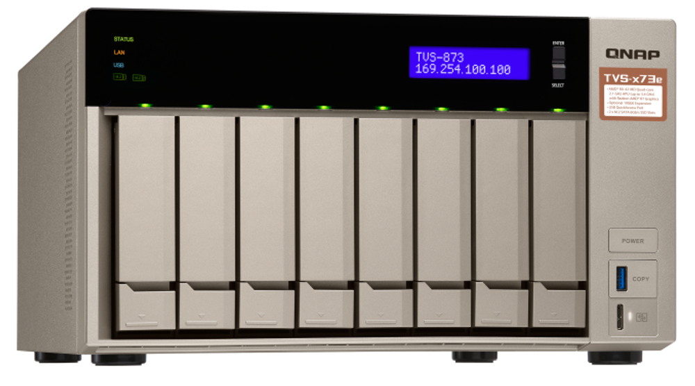 Сетевой RAID-накопитель  QNAP TVS-873e-8G