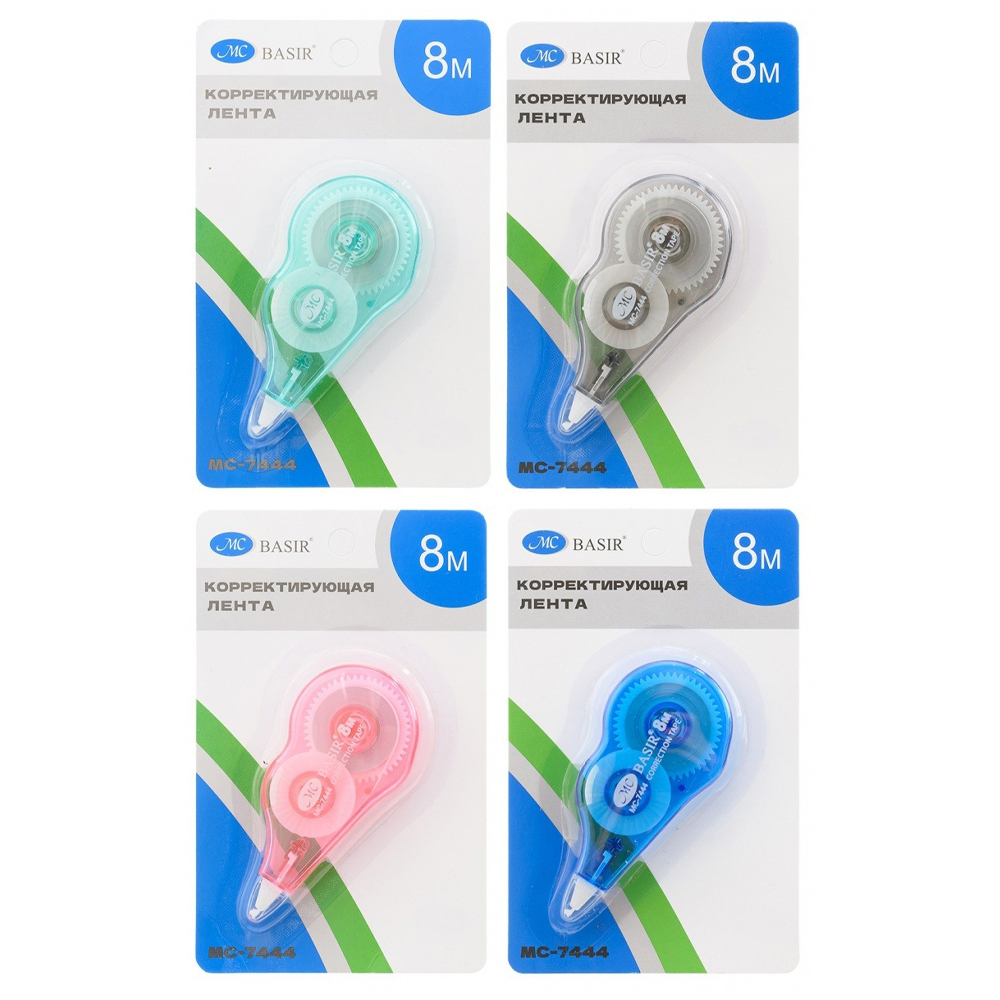 Корректирующая лента Basir, длина 8м, серия "Фигурный", ширина 5 мм, ассорти