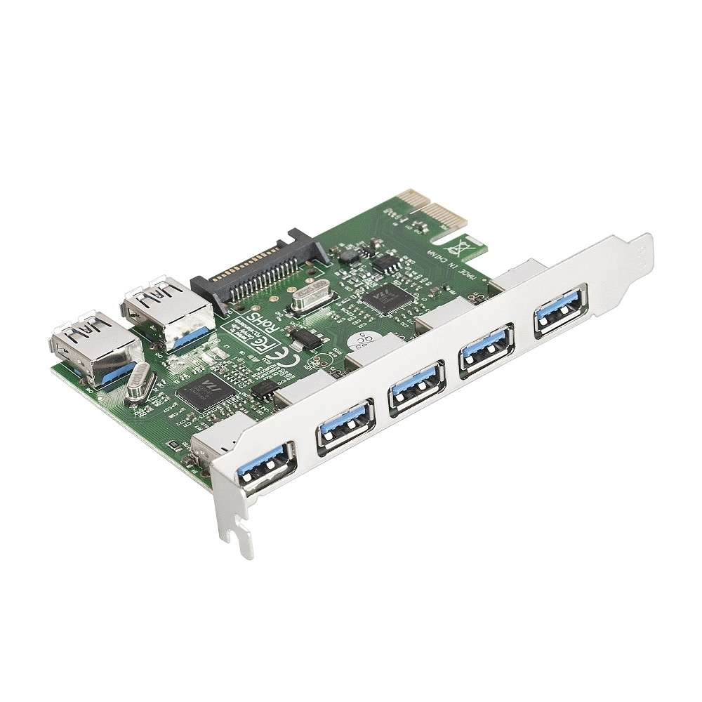 Контроллер USB Exegate EX283717RUS Контроллер EXE-317 PCI-E 2.0, 5*USB3.0 ext + 2*USB3.0 int, разъем доп.питания (OEM)