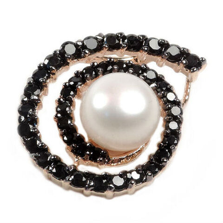 Кулон "Улитка" жемчуг, фианит