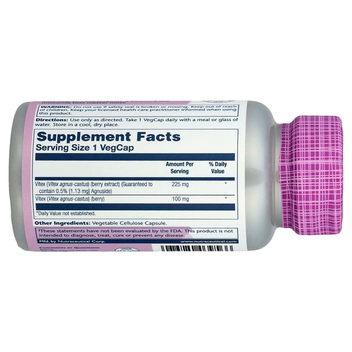 Solaray, Vital Extracts, витекс, 60 растительных капсул