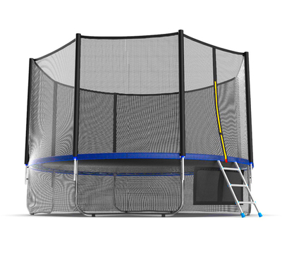 EVO JUMP External 12ft (Blue) + Lower net. Батут с внешней сеткой и лестницей, диаметр 12ft (синий) + нижняя сеть
