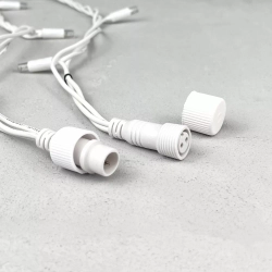 Светодиодная бахрома с колпачком 3,2*0,9 м., 168 экстра теплых белых LED ламп, каучуковый белый провод, LTC (LL168-8-2EWW)