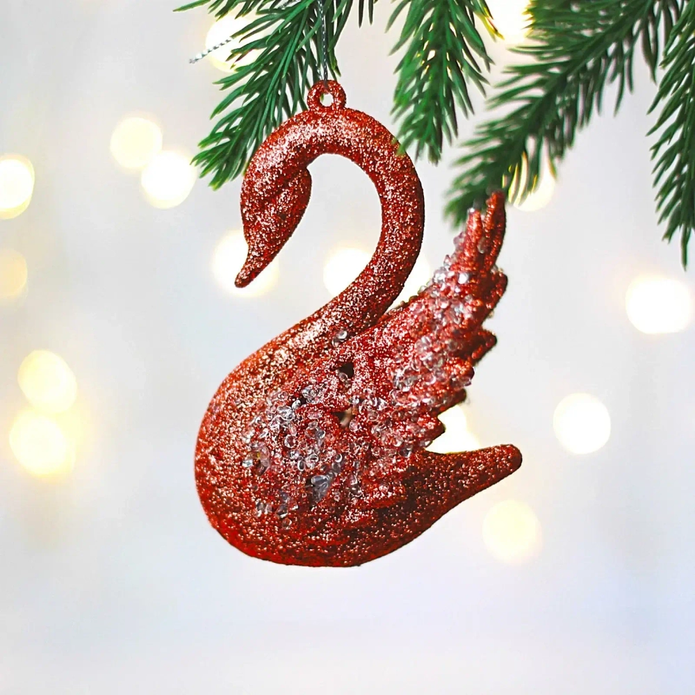 Подвеска «Сказочный лебедь» 8*11 см, Янтарь