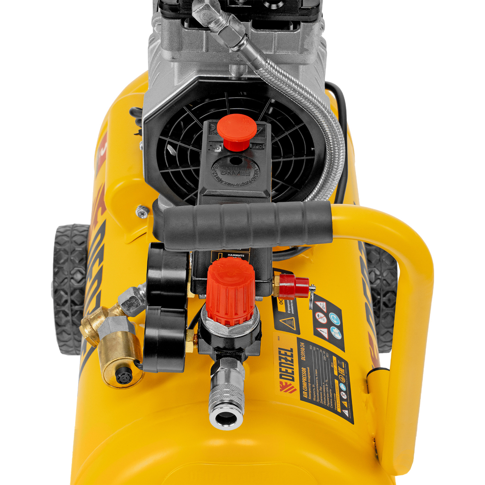 Компрессор DLS950/24 безмаслянный малошумный 950 Вт, 165 л/мин, ресивер 24 л Denzel