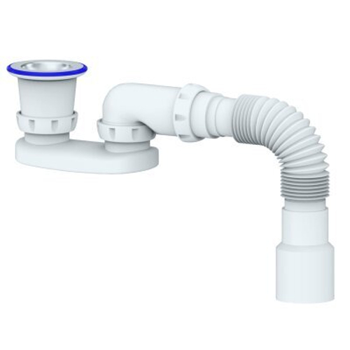 Сифон для душевого поддона с прикруч. выпуском 1 1/2" и гофрой д40мм Уникорн D22 260569