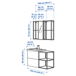 Комбинация для ванной - IKEA ENHET, 102х43х65 см, белый/серо-зеленый, ЭНХЕТ ИКЕА