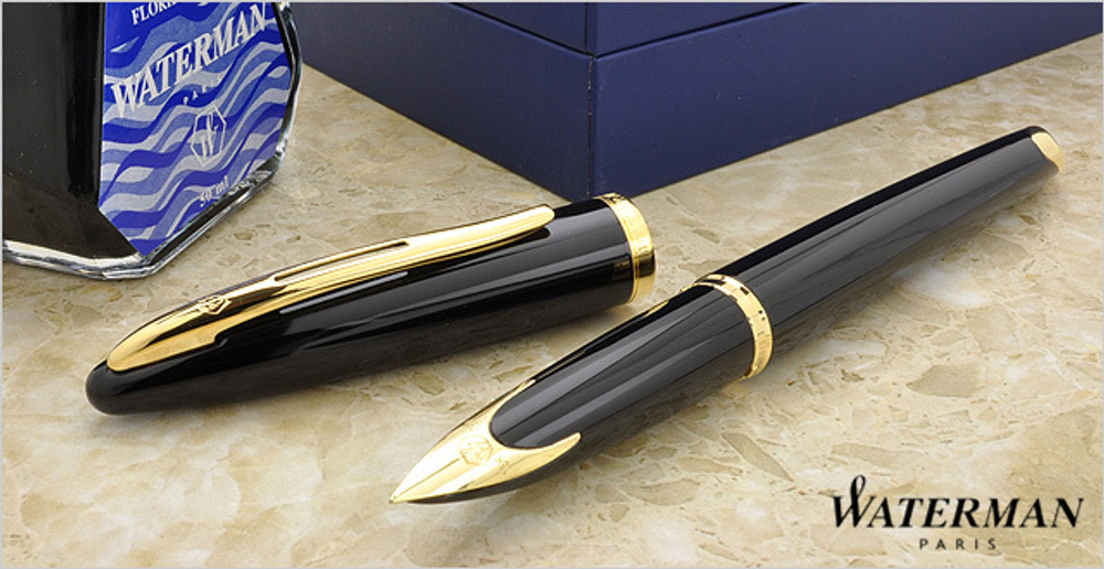 Перьевая ручка Waterman Carene, цвет: Black GT, перо: F