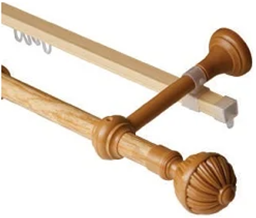 Карниз круглый 2-х рядный Металл Византия "Волшебная палочка" д20мм, 2,4м Св.дуб