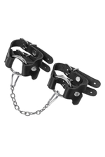 Черные кожаные наручники-браслеты из двух ремешков (Цвет: черный)
