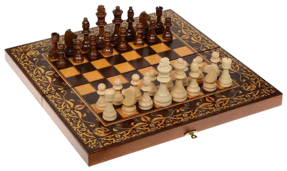 Шахматы деревянные Дракон с доской 40х40 см. SA-SH-514