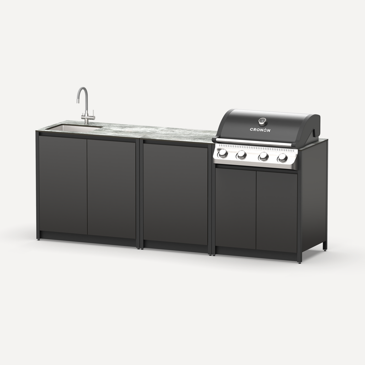Барбекю комплекс Lounge F-103SG, 2.3 м, черный/серый каспий