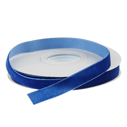 Лента декоративная (бархат) 12ммx10ярд (Синий)