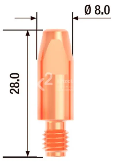 Наконечник контактный Fubag ECU M6×28×1,6 мм, арт. FB.CTM6.28-16, 25 шт