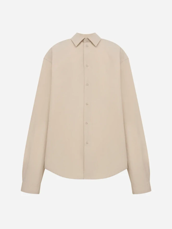 Рубашка из итальянского хлопка бежевая