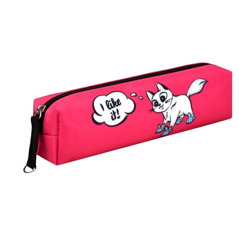 Пенал мягкий тубус 200х40 Феникс Кот в тапках, микрофибра на ПВХ-основе