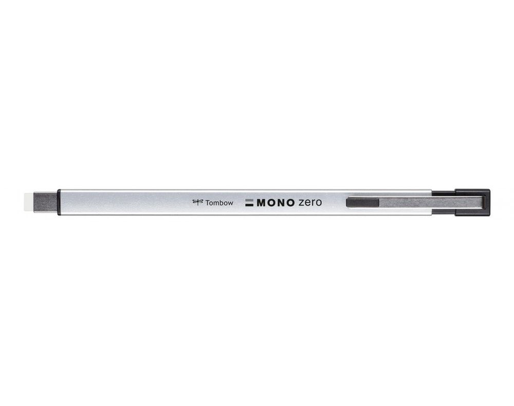 Ручка-ластик Tombow MONO Zero Eraser - Metal Type (прямоугольный наконечник, 2,5х5 мм, серебристый)