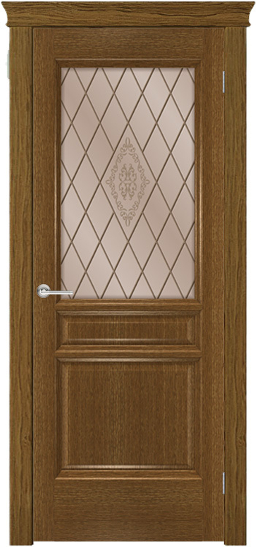 Межкомнатная дверь Престиж 3D / Цвет Ольха / Остекление "Сатинат бронза" / Двери Верда