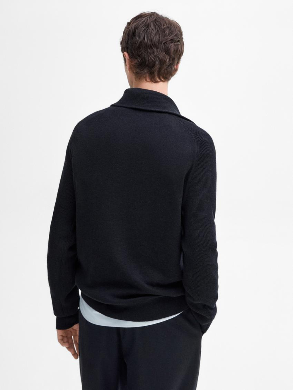 Massimo Dutti Свитер из смесовой шерсти, темно-синий