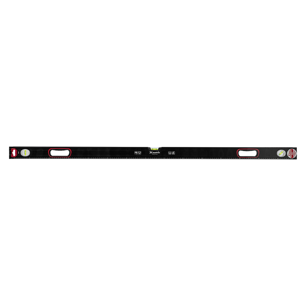 Уровень алюминиевый, усиленный, фрезерованный, 3 глазка, двухкомпонентные рукоятки, 1500 мм Matrix