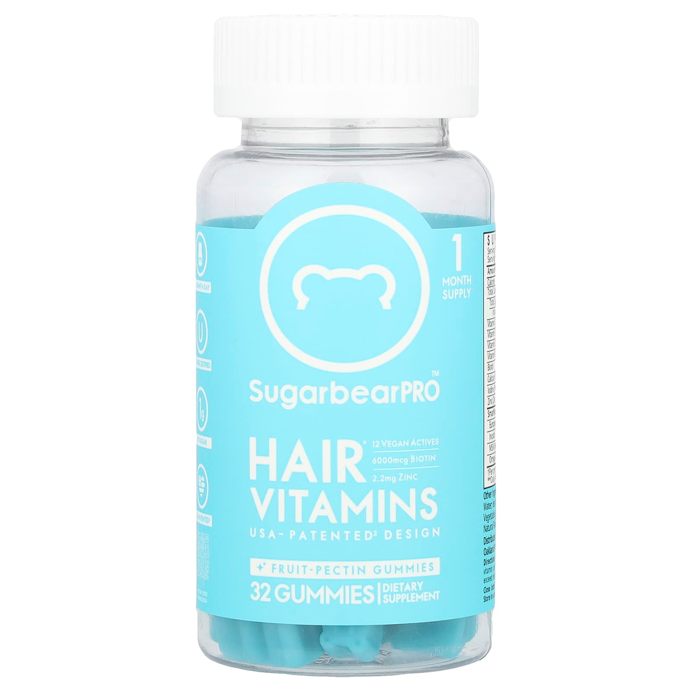 SugarbearPro, Hair Vitamins Gummies, 32 Gummies