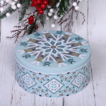 Банка жестяная «Снежинка» 2000мл 19,7*9см