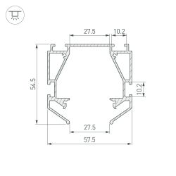 Профиль-держатель MAG-STRETCH-ORIENT-2000 (Arlight, Алюминий) 036147(2)