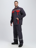 Костюм Итрорис-1 СОП (тк.Саржа,250) брюки, т.серый/красный