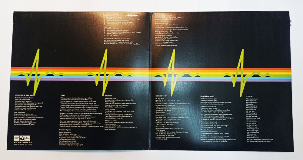 Винтажная виниловая пластинка Pink Floyd The Dark Side Of The Moon (Japan 1973 1 press) 2 poster 32 page booklet