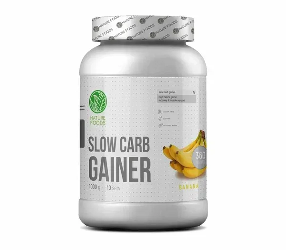 Гейнер Nature Foods Slow Carb Gainer 1000 г банан