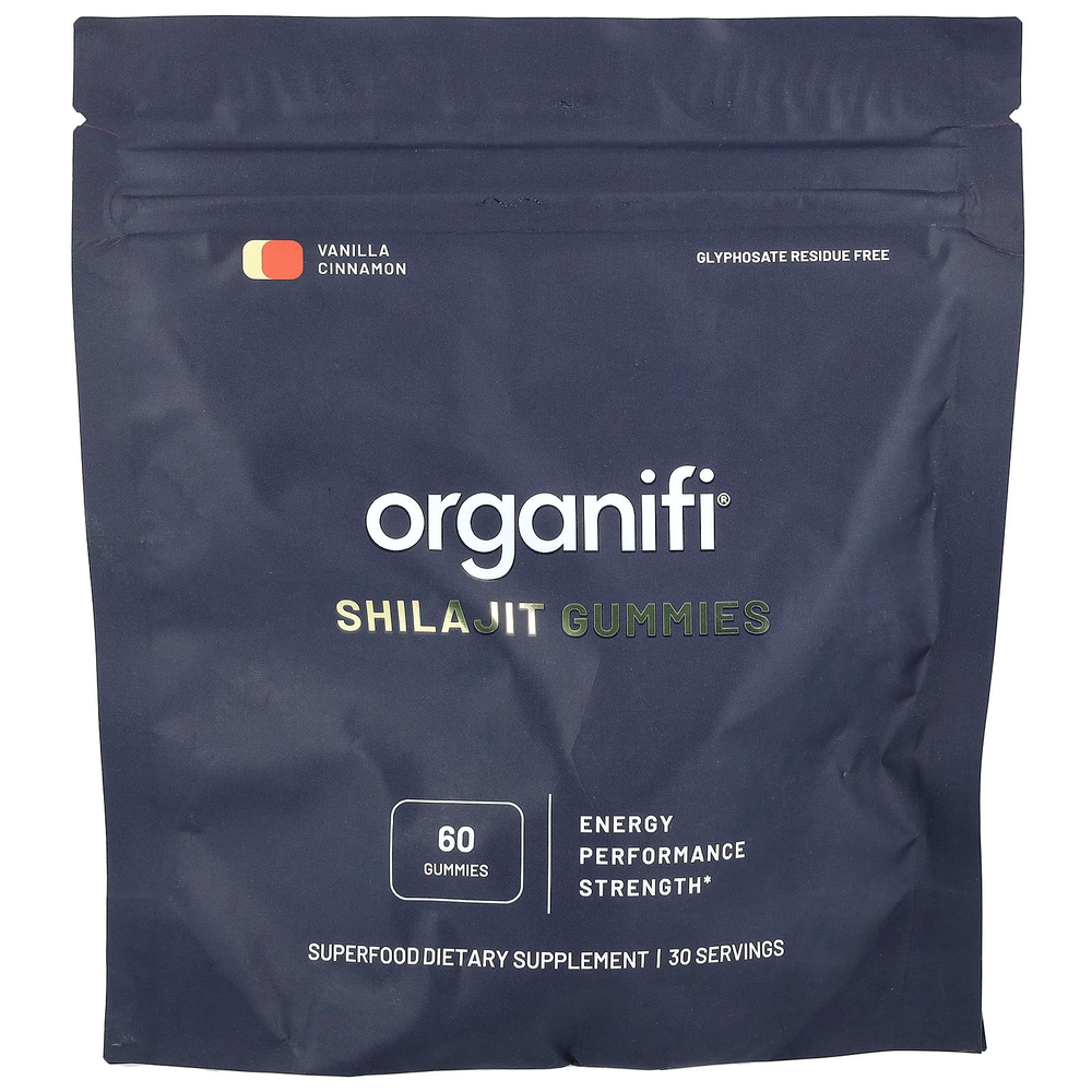 Organifi, Жевательные мармеладки с мумие, ваниль и корица, 60 жевательных таблеток