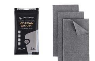 Салфетка-варежка микрофибра  "CRISTYLEAVTO" CA-824 Korean Smart (уп3шт) 30*30см   24342