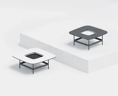 Журнальный столик Space S, 80х80 см, черный/светлый камень