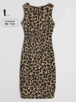 Платье для девочки летнее, леопардовое