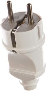 UNIVersal Вилка прямая с заземляющими контактами 16А 250В Белый А101