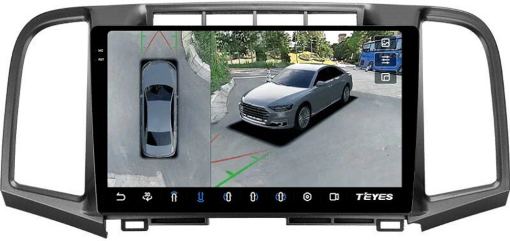 Магнитола для Toyota Venza GV10 2008-2016 (без JBL) - Teyes CC3-2K-360 на Android 10, 2K QLED, 6Гб+128Гб, CarPlay, 4G SIM-слот, 4 камеры в комплекте