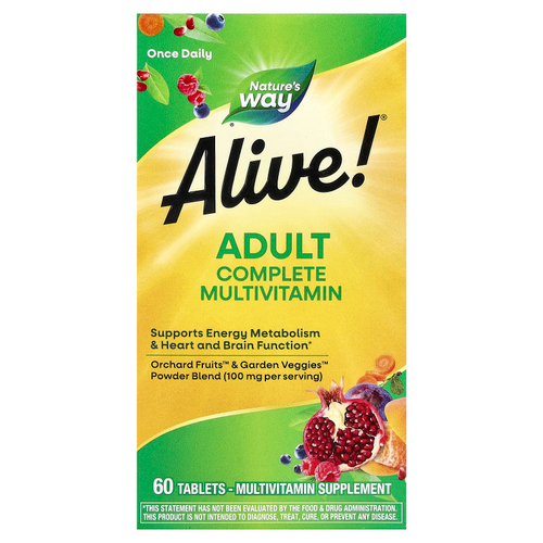 Nature's Way, Alive!®, полный мультивитаминный комплекс для взрослых, 60 таблеток
