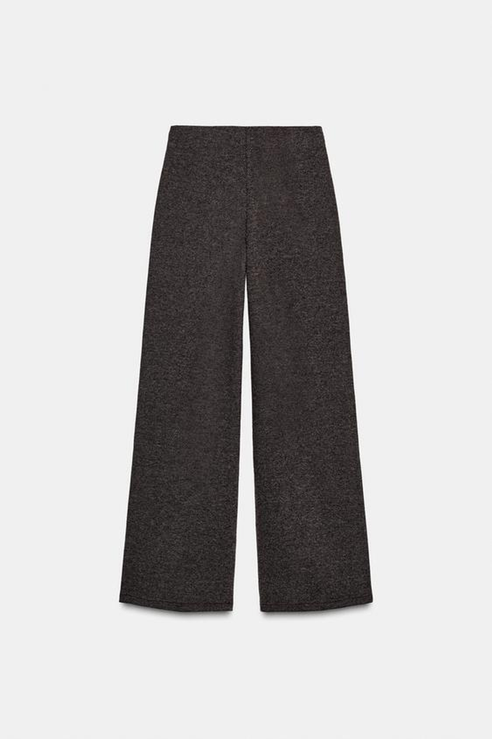 ZARA БРЮКИ ИЗ МЯГКОЙ ТКАНИ С ДЕКОРАТИВНЫМИ ШВАМИ, КОРИЧНЕВЫЙ МЕЛАНЖ