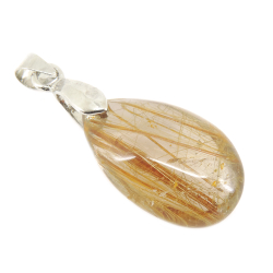 Кулон "Капля" кварц-волосатик