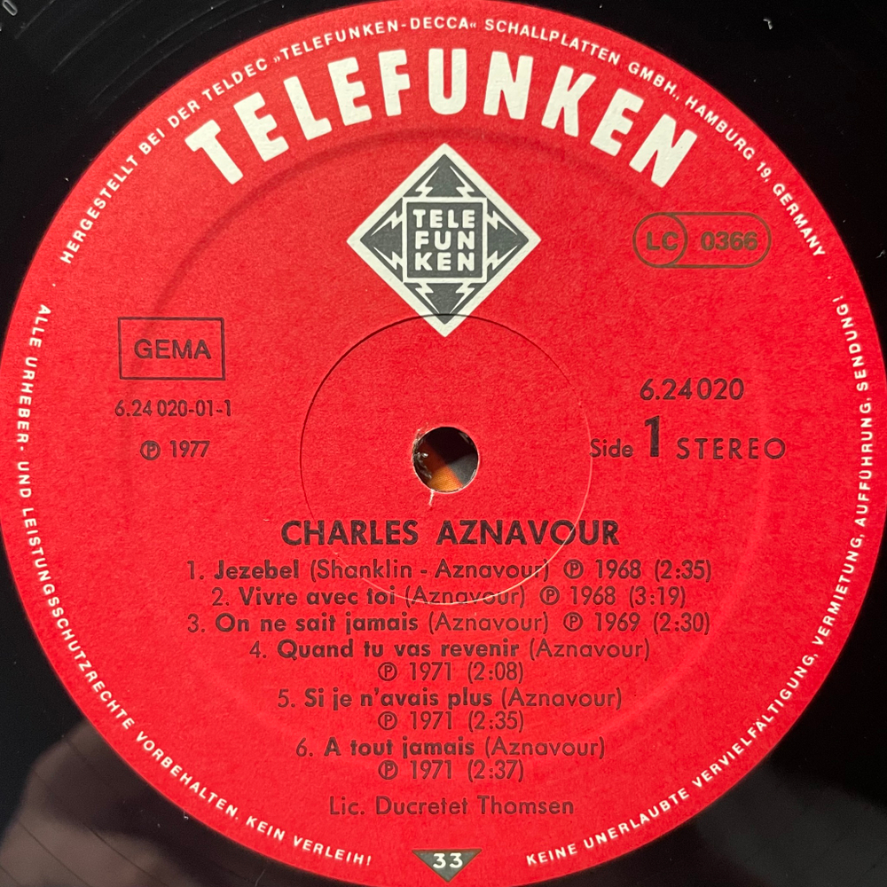 Charles Aznavour ‎– Charles Aznavour (Германия)