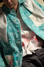 Куртка Soeurs с Вышитыми Нарциссами / Daffodils голубая