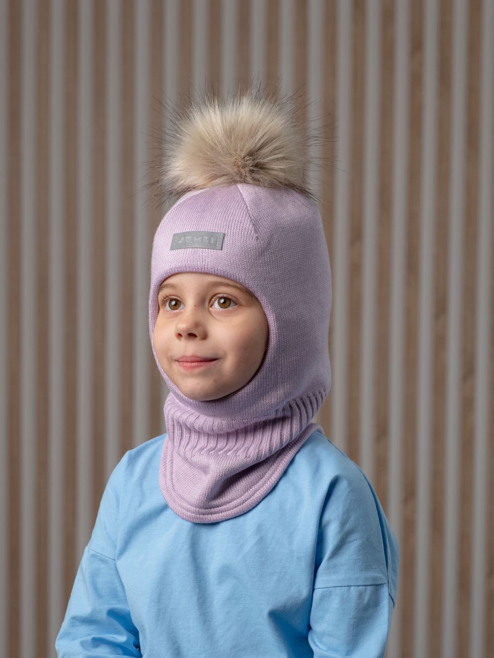 Шлем зимний вязаный (Черничное мороженое) ЧУ