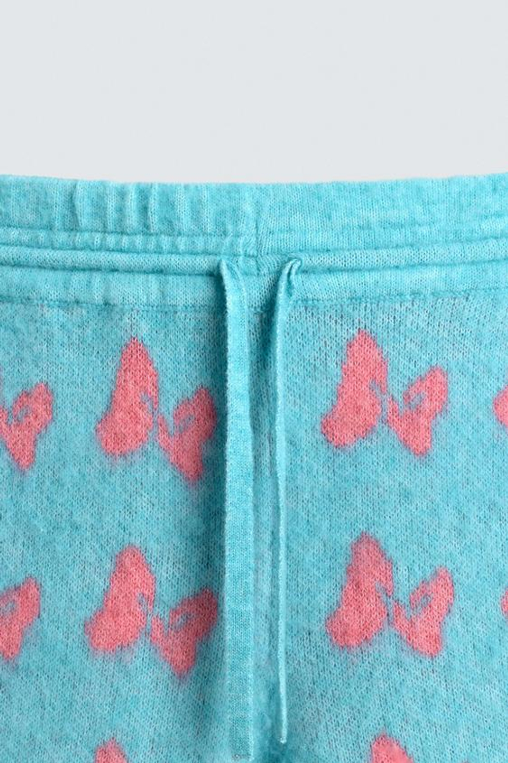 ZARA HARRY LAMBERT X DISNEY ТРИКОТАЖНЫЕ БРЮКИ С ИНТАРСИЕЙ И ЛЕНТАМИ, ГОЛУБОЙ