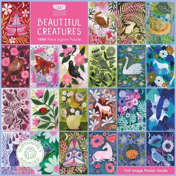 Adult Sustainable Jigsaw Puzzle Lee Foster-Wilson: Beautiful Creatures