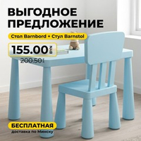 Выгодное предложение ДЕТСКАЯ МЕБЕЛЬ № 1 Детский стол голубой + Детский стул голубой