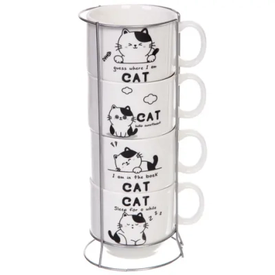 Набор кружек на стойке 200мл «Котята»
