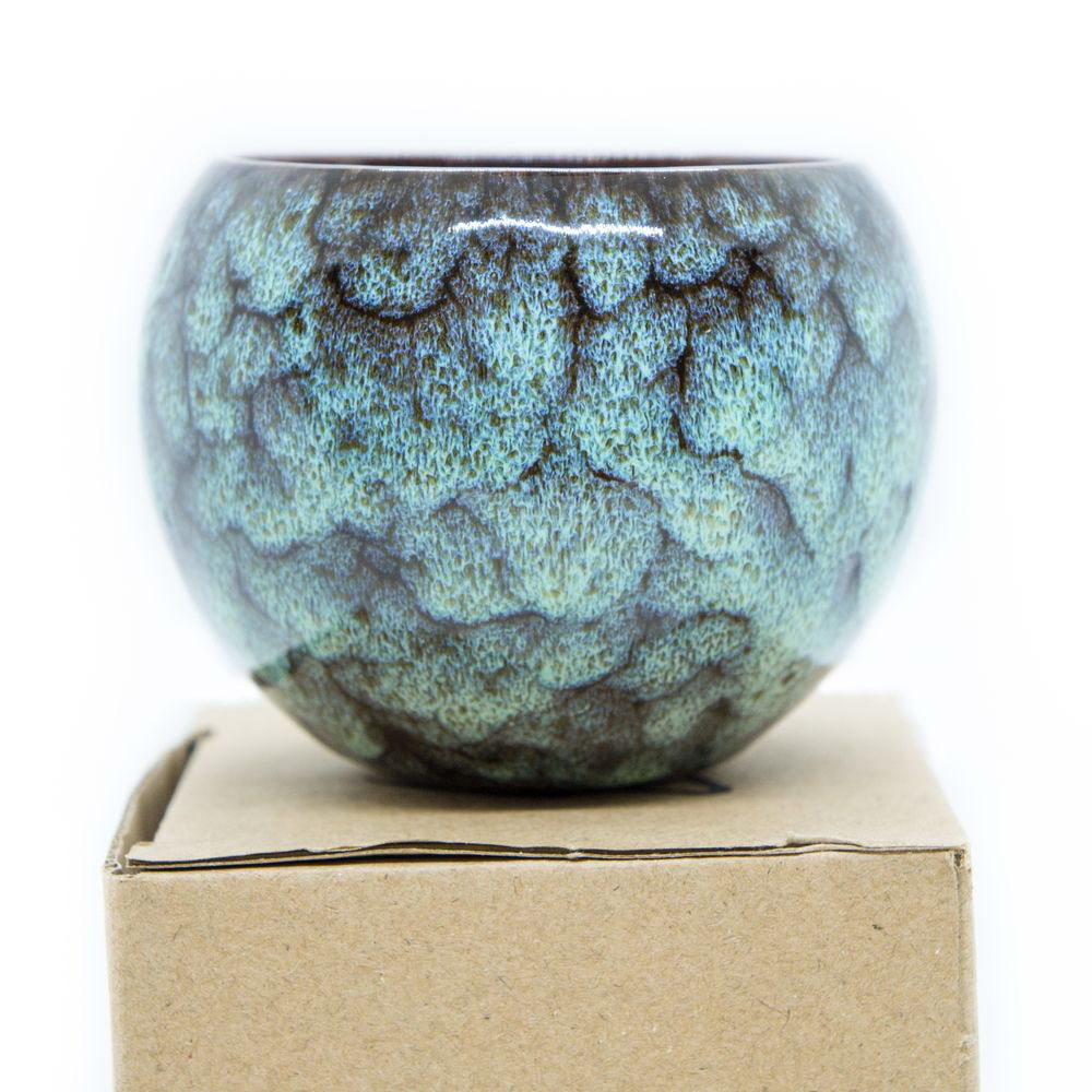 242114 Пиала НЕПРОЛИВАЙКА 150мл, l=6см, d=7.5см, керамика, бирюзовый