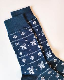 Носки НГ р.35-40 "Happy NY" Узор Олени