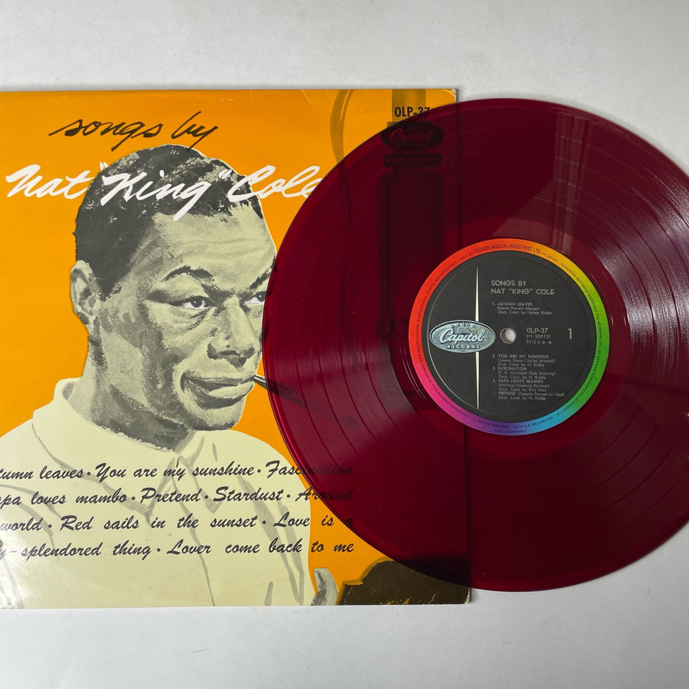 Винтажная виниловая пластинка LP Nat King Cole, Songs By Nat King Cole (Япония 1959) (Красный Винил) 10 дюймов